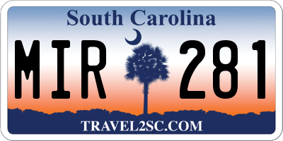 SC license plate MIR281