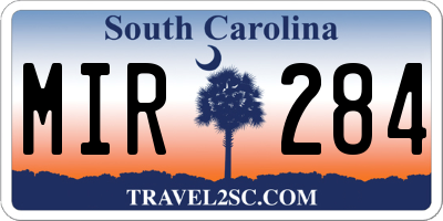 SC license plate MIR284