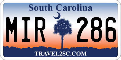 SC license plate MIR286