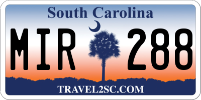 SC license plate MIR288