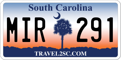 SC license plate MIR291