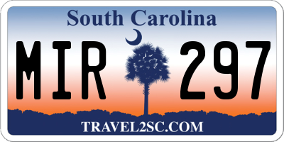 SC license plate MIR297