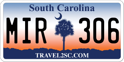 SC license plate MIR306