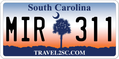 SC license plate MIR311