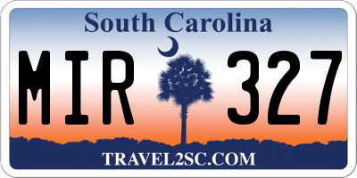 SC license plate MIR327