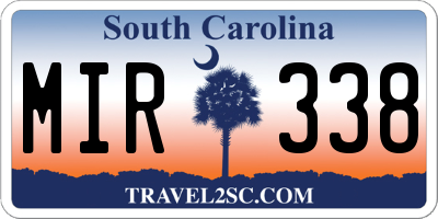 SC license plate MIR338
