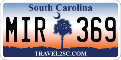 SC license plate MIR369