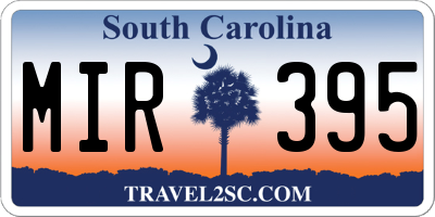 SC license plate MIR395