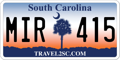 SC license plate MIR415