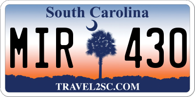 SC license plate MIR430
