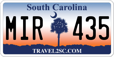 SC license plate MIR435
