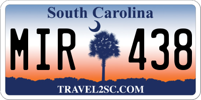 SC license plate MIR438