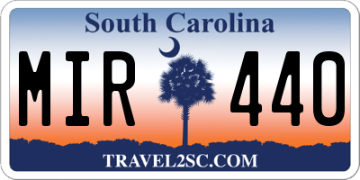 SC license plate MIR440