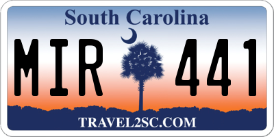 SC license plate MIR441