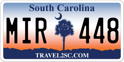 SC license plate MIR448
