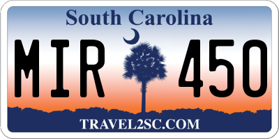 SC license plate MIR450