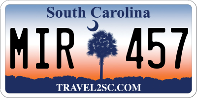 SC license plate MIR457
