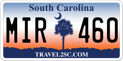 SC license plate MIR460