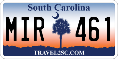 SC license plate MIR461