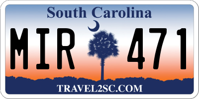 SC license plate MIR471