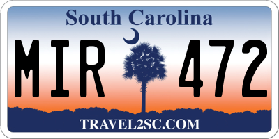 SC license plate MIR472