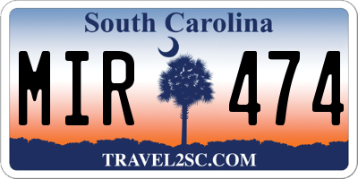 SC license plate MIR474