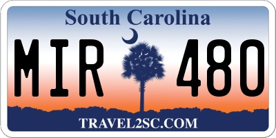 SC license plate MIR480
