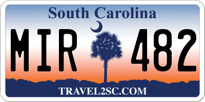 SC license plate MIR482