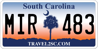 SC license plate MIR483