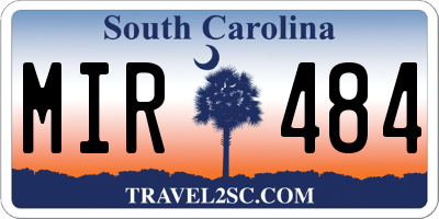 SC license plate MIR484