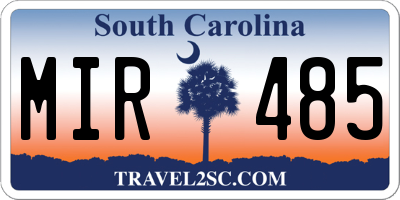 SC license plate MIR485