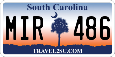 SC license plate MIR486