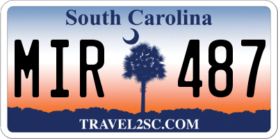 SC license plate MIR487