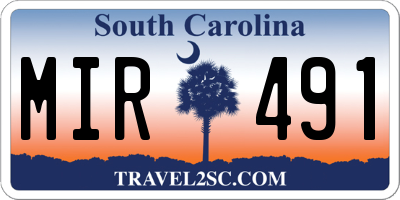 SC license plate MIR491