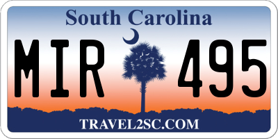 SC license plate MIR495
