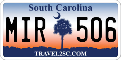 SC license plate MIR506