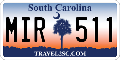 SC license plate MIR511
