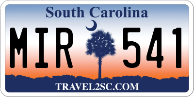 SC license plate MIR541