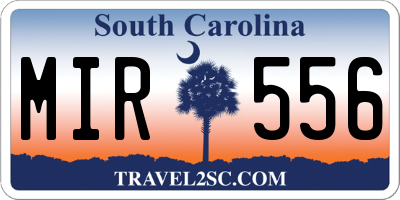 SC license plate MIR556