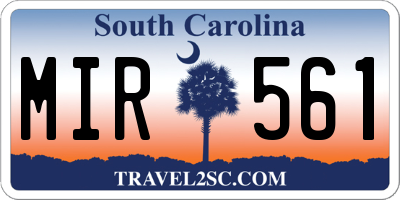 SC license plate MIR561