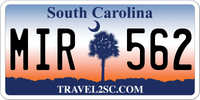 SC license plate MIR562
