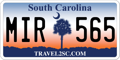 SC license plate MIR565