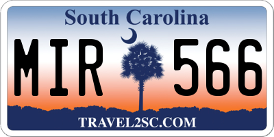 SC license plate MIR566