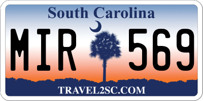 SC license plate MIR569
