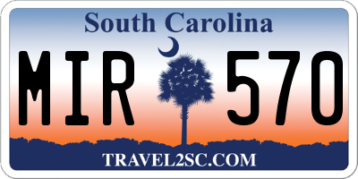 SC license plate MIR570