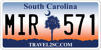 SC license plate MIR571