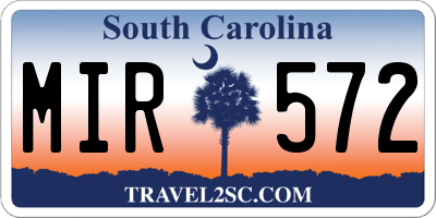 SC license plate MIR572