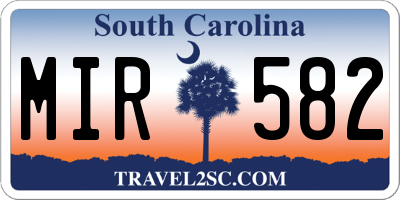 SC license plate MIR582