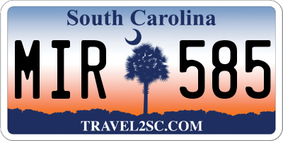SC license plate MIR585