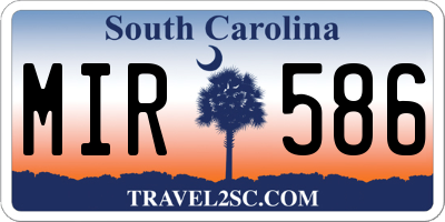 SC license plate MIR586